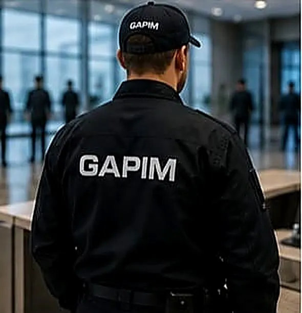 Agente da GAPIM em portaria de prédio